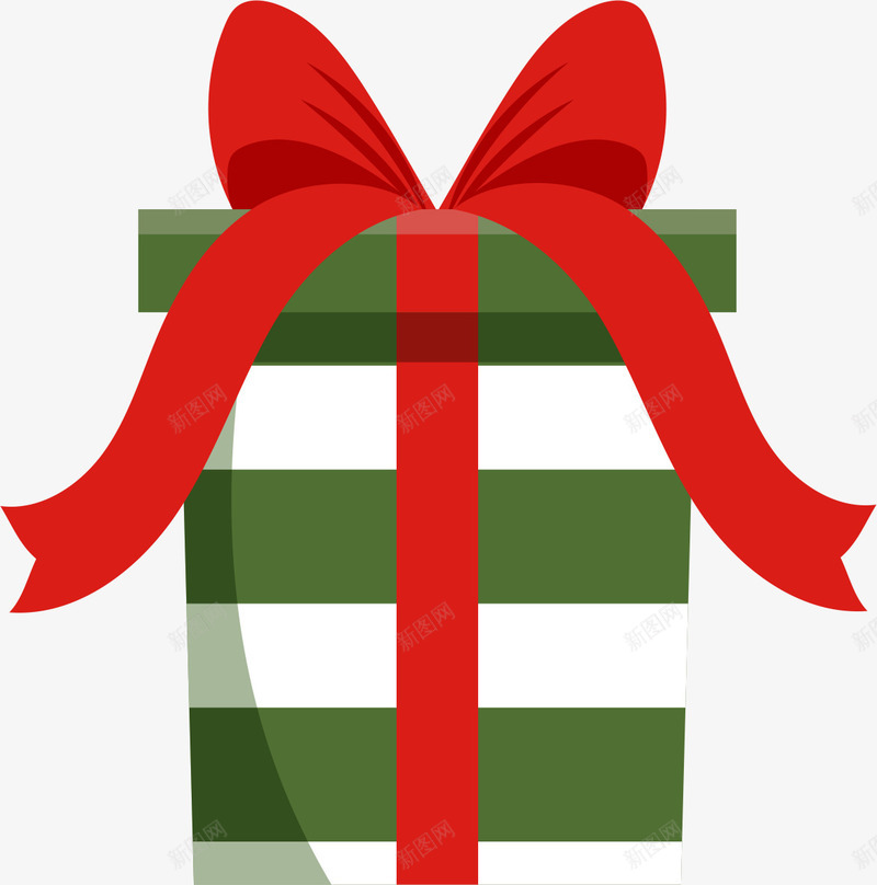 卡通节日礼盒图png免抠素材_新图网 https://ixintu.com 圣诞节 礼品 礼物盒 红色丝带 绿色条纹 节日 蝴蝶结