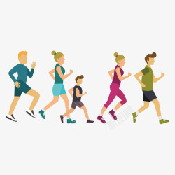 活力全民健身日跑步人物插画矢量图高清图片