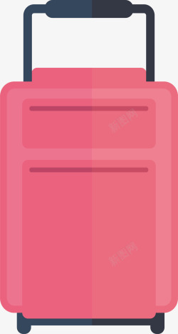 粉色旅行箱包矢量图素材