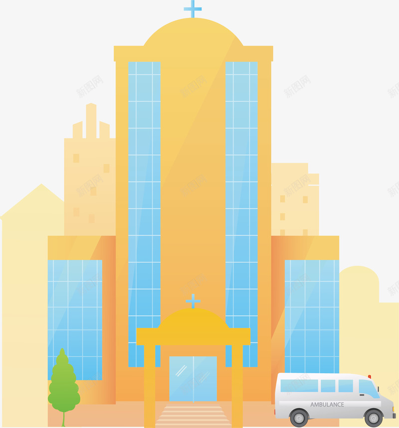 欧式建筑png免抠素材_新图网 https://ixintu.com 卡通 建筑 欧式 科技楼 科技楼房 科技楼梯
