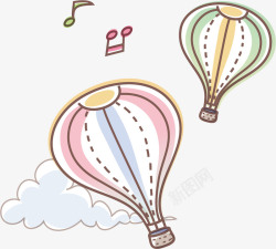 网购热气球插画商务场景插画高清图片