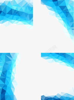 蓝色三角对接多边形几何炫彩背景高清图片