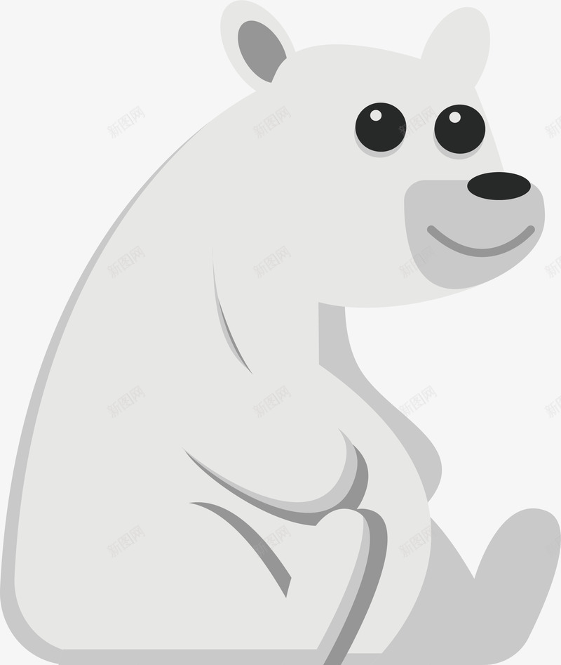 呆呆的北极熊png免抠素材_新图网 https://ixintu.com 北极熊 呆呆的熊 坐在地上 大白熊 白熊 矢量png