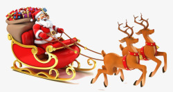 圣诞老人驯鹿车圣诞老人高清图片
