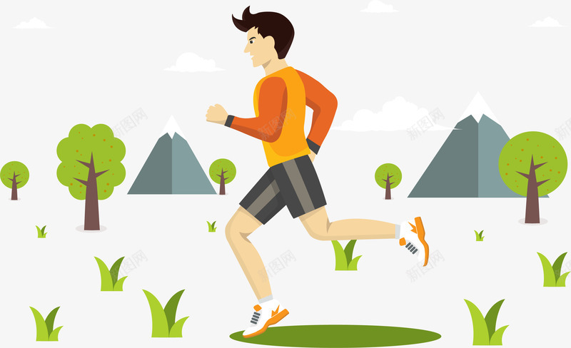 跑步运动的男人png免抠素材_新图网 https://ixintu.com 健身 奔跑吧 跑步健身 跑步的男人