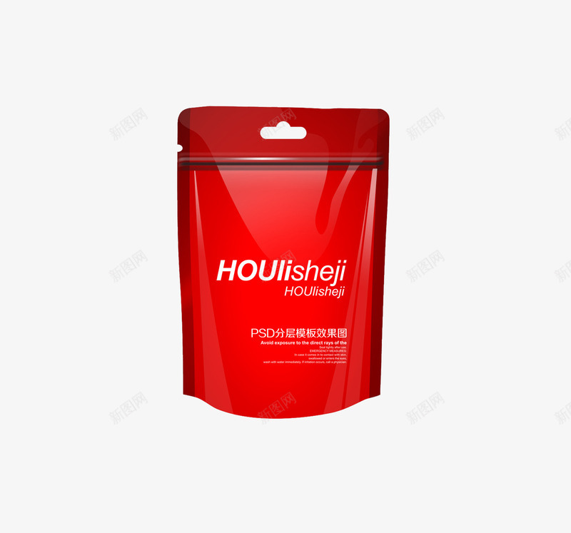 包装自立袋png免抠素材_新图网 https://ixintu.com 产品实物 卫生 干净 方便 红色 美观 自立袋