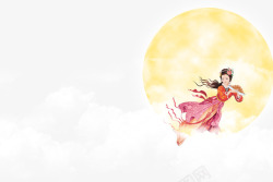 月亮白云背景素材中秋节高清图片