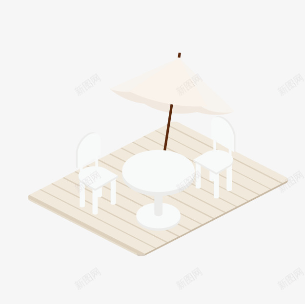 卡通沙滩休闲椅png免抠素材_新图网 https://ixintu.com 卡通游乐园 白色椅子