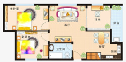 室内空间两室一厅室内空间布置图高清图片