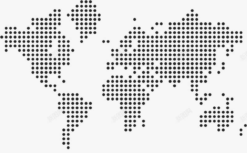 黑点世界地图背景png免抠素材_新图网 https://ixintu.com 世界 地图 实心小圆点 背景 透明 黑点纹路 黑点阵图
