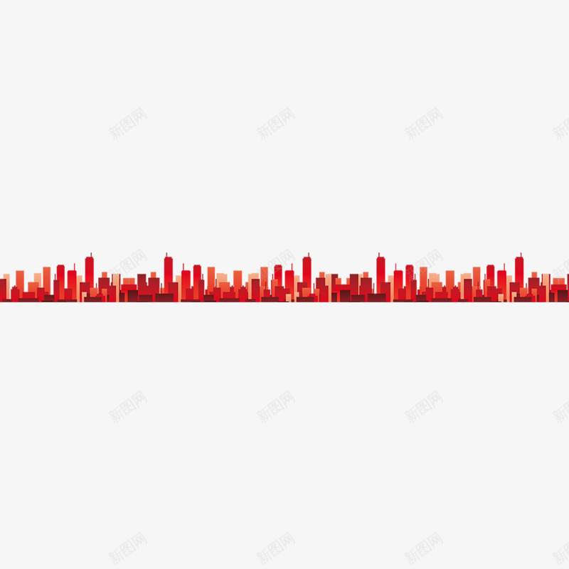 渐变城市阴影png免抠素材_新图网 https://ixintu.com 倒影 城市 渐变 红色 阴影