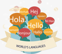 世界各地的不同语言矢量图素材