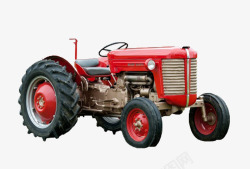 红色四轮农用拖拉机交通工具图案高清图片