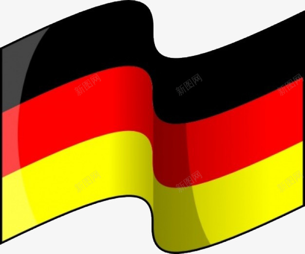 飘荡的德国国旗png免抠素材_新图网 https://ixintu.com 卡通 国旗 德国 条纹