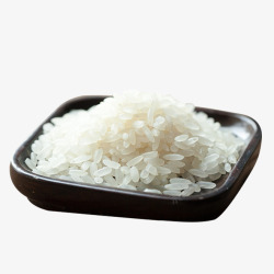 东北有机大米盘子里的大米饭高清图片