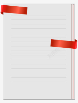 A4纸张样机用红色飘带包的信纸高清图片