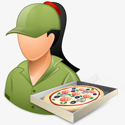 送披萨外卖的女孩图标png_新图网 https://ixintu.com 外送员 女孩