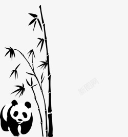 熊猫和竹子素材
