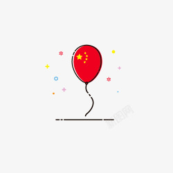 国庆节五星气球红色MBE矢量图素材