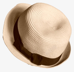 米白色沙滩帽实物图素材