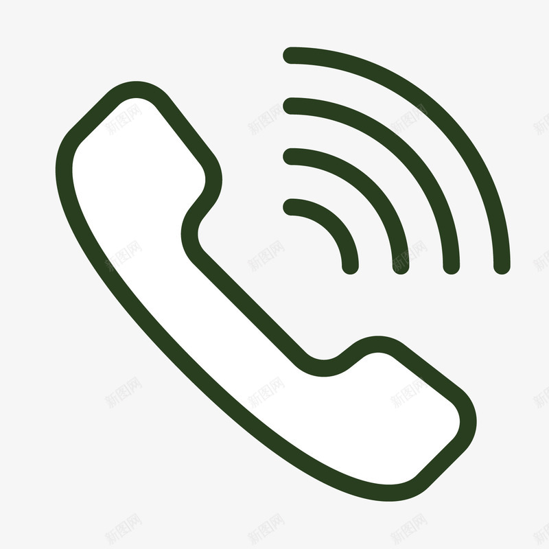 白色手绘电话元素矢量图图标ai_新图网 https://ixintu.com 信号 卡通图标 圆角 声音 手绘 电话LOGO 白色 矢量图 线稿