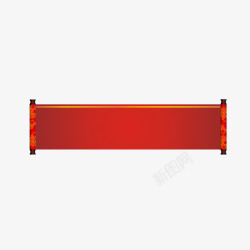 简约中国风木框红色卷轴高清图片