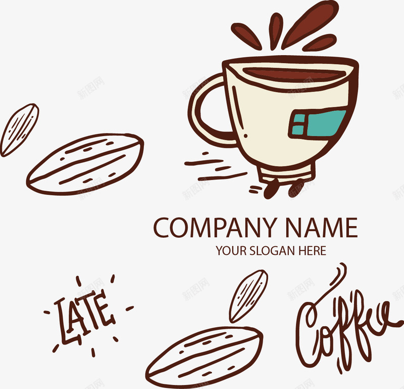 手绘咖啡外卖图标png_新图网 https://ixintu.com 卡通 咖啡外卖 图标 手绘