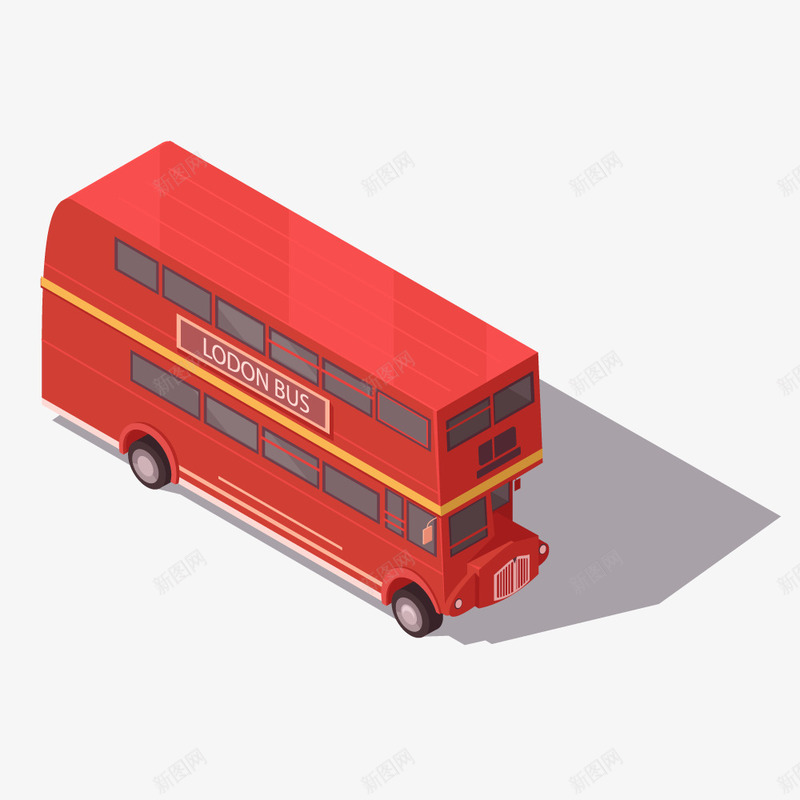 立体汽车红色双层巴士矢量图ai免抠素材_新图网 https://ixintu.com 3D汽车设计 卡通装饰 卡通设计 手绘汽车 立体汽车 简约 简约3D模型汽车 红色双层巴士 矢量图