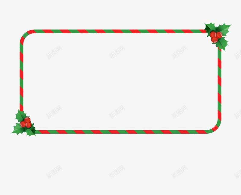 圣诞节装饰边框png免抠素材_新图网 https://ixintu.com 圣诞节 圣诞节框子 条纹 红色 绿色 装饰 边框