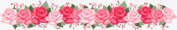 卡通荷塘设计边框浪漫粉色玫瑰花分割线高清图片