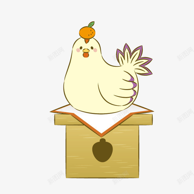 卡通小鸡摆设png免抠素材_新图网 https://ixintu.com 卡通摆设 家居摆设 小鸡摆设 新年图案 橘子小鸡