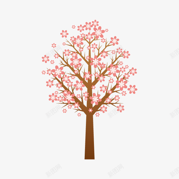 好看的樱花树png免抠素材_新图网 https://ixintu.com 创意树 好看的树 树 树木 水彩