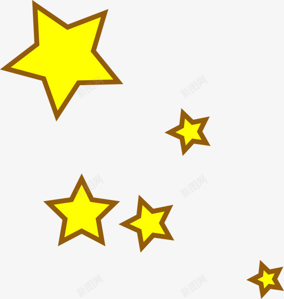 平面简约星星漂浮装饰图案png免抠素材_新图网 https://ixintu.com 卡通 扁平 手绘 童趣