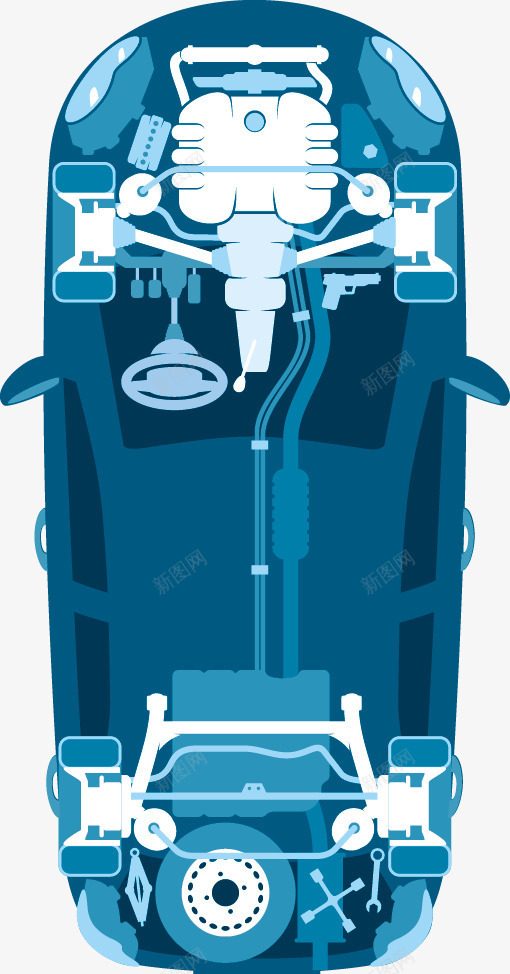 车底png免抠素材_新图网 https://ixintu.com 交通工具 小车 蓝色