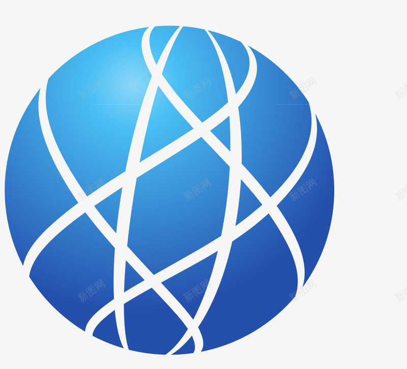 科技元素球体图标png_新图网 https://ixintu.com logo logon 球体 科技元素 线条相间 蓝色