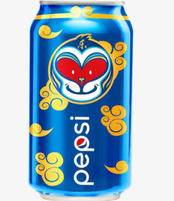 蓝色猴子罐装百事可乐高清图片
