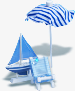 沙滩蓝色椅子夏天素材
