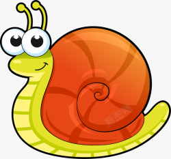 蜗牛壳卡通呆萌绿色蜗牛高清图片