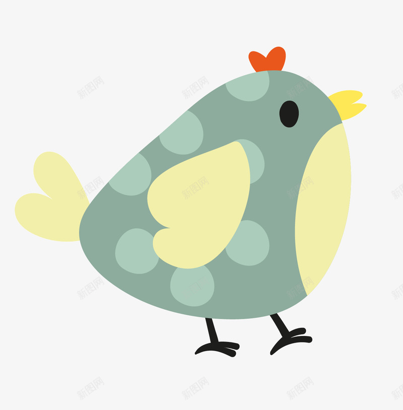 灰色斑点小鸟png免抠素材_新图网 https://ixintu.com 动物 卡通 呆萌 小鸟 鸟类