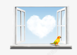 窗台背景窗台上的鸟高清图片