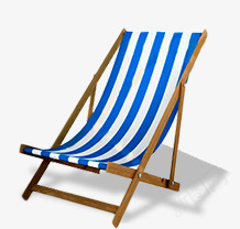 沙滩椅风情png免抠素材_新图网 https://ixintu.com 沙滩椅 白色 蓝白 蓝色 风情