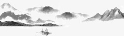 江上山水画高清图片