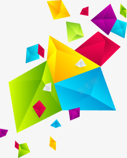 抽象几何立体缤纷块素材