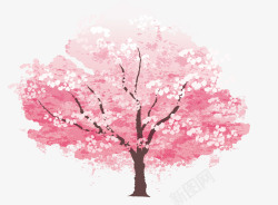 一树桃花一树开满的桃花树矢量图高清图片