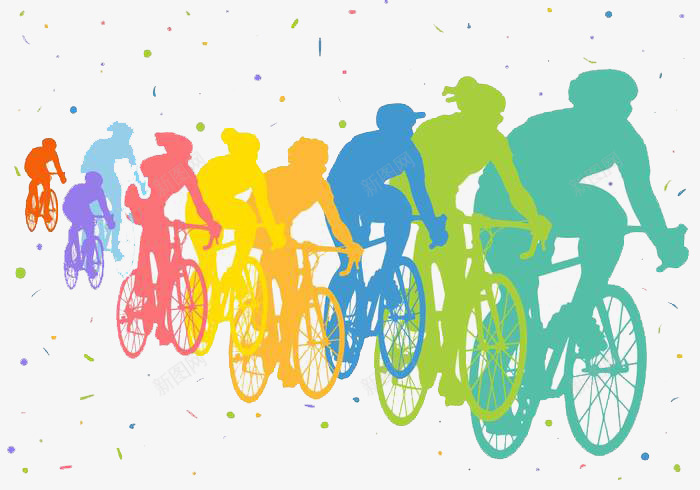 卡通健身运动骑单车png免抠素材_新图网 https://ixintu.com 健身运动 单车 卡通 彩色 比赛