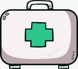 医疗用品图案矢量卡通白色医疗箱子高清图片