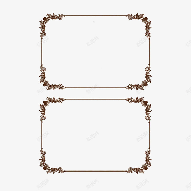 相框png免抠素材_新图网 https://ixintu.com 俩个相框 灰色边框 花纹边框