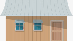简陋建筑卡通木屋农舍高清图片