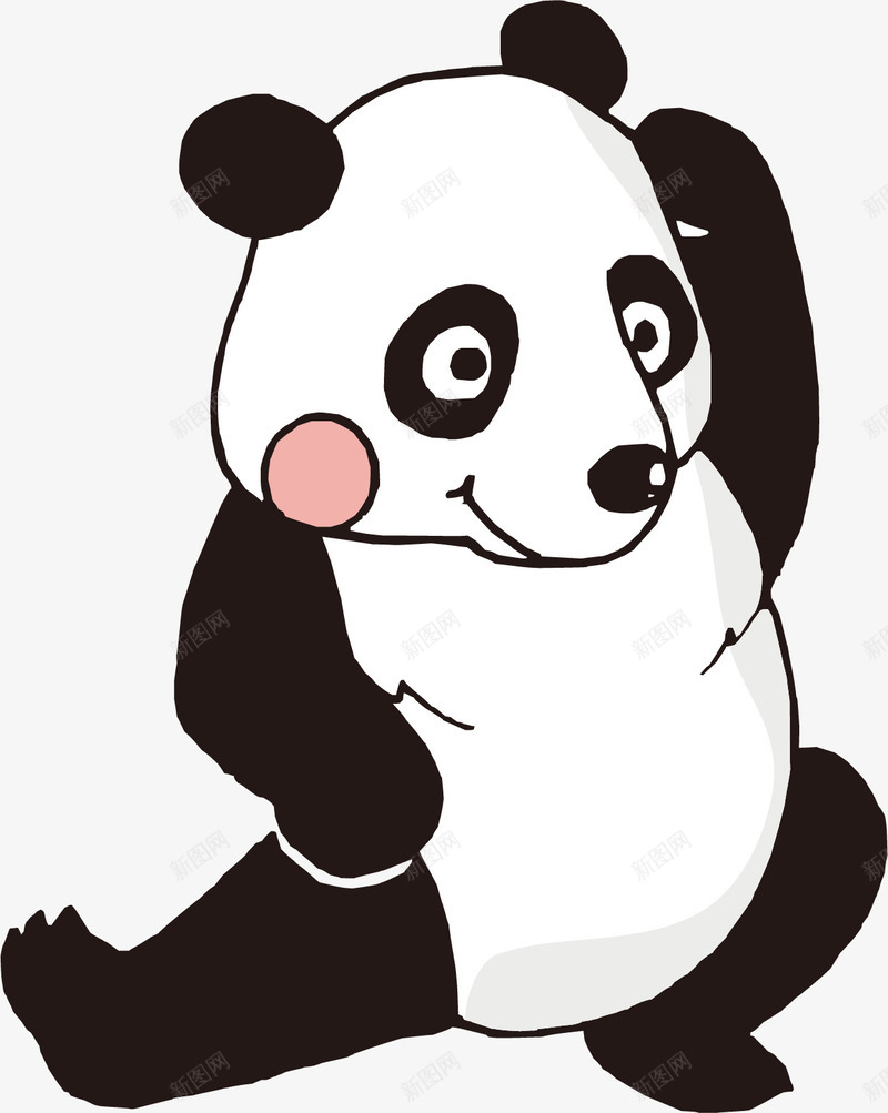 做操的大熊猫png免抠素材_新图网 https://ixintu.com 动物 卡通 摆姿势