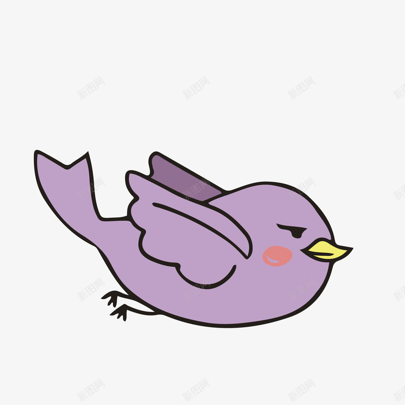 紫色创意鸟儿矢量图eps免抠素材_新图网 https://ixintu.com 创意 动物 卡通 图案 小清新 简笔 简约 装饰 飞鸟 鸟类 矢量图